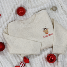 Personalized Kid's Christmas Sweatshirt  -  Reindeer