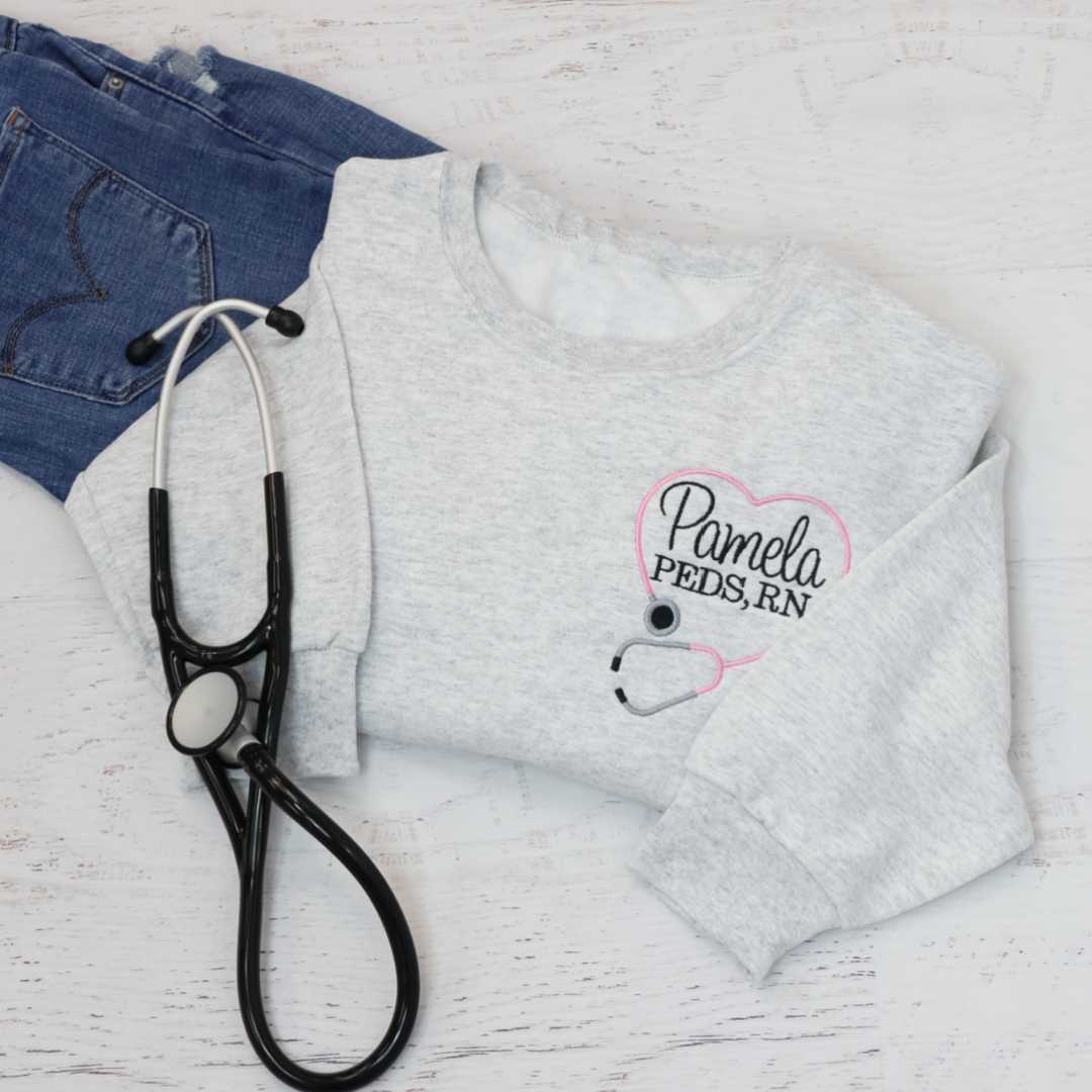 Personalized nurse sweatshirt hot sale