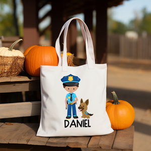 Personalized Kids Trick Or Treat Bag - Police Man