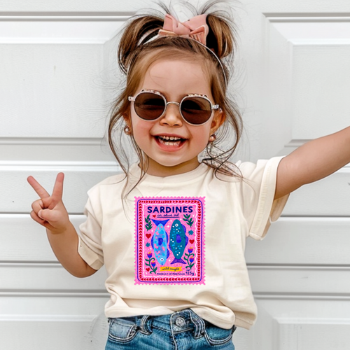 Sardine Girl Summer - Toddler T Shirt Sardine Stamp