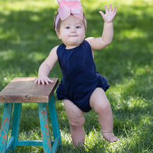 Ruffle Butt Summer Romper - Navy  Clearance