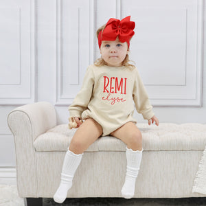 Personalized Toddler Girl Sweatshirt - Tan