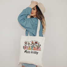Personalized Teacher Tote Bag - Watch Them Grow - Wildflowers