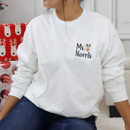 Personalized Teacher  Long Sleeve Unisex Christmas T-Shirt