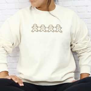 Women's Christmas Embroidered Sweatshirt - Gingerbread Man