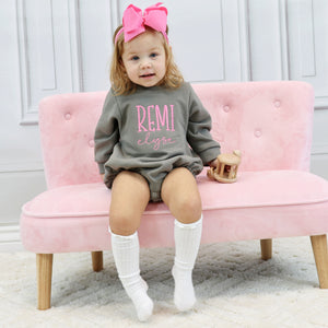 Personalized Toddler Girl Sweatshirt - Charcoal Gray