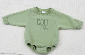 Personalized Baby Boy Sweatshirt Romper