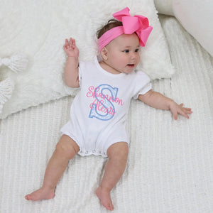 Baby Girls Bubble Romper  -   Chinoiserie Toile Romper ONLY
