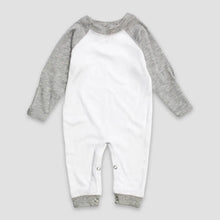 0-3m Heather Gray Non Footed Romper Raglan