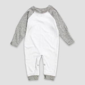 0-3m Heather Gray Non Footed Romper Raglan