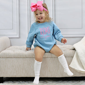 Personalized Toddler Girl Sweatshirt - Light Blue