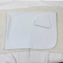 White Swaddle and Hat Set  - 100% COTTON