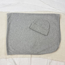 Heather Gray  Swaddle and Hat Set