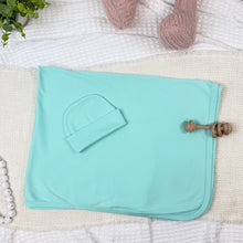 Mint/Aqua  Swaddle and Hat Set