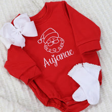 Personalized Baby Girl  / Toddler Girl Christmas Bubble Sweatshirt - Santa