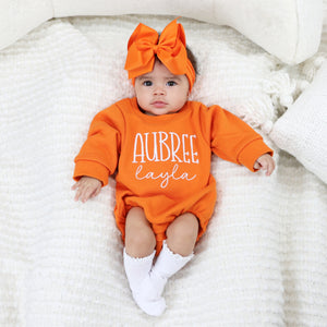 Personalized Toddler Girl Sweatshirt - Orange