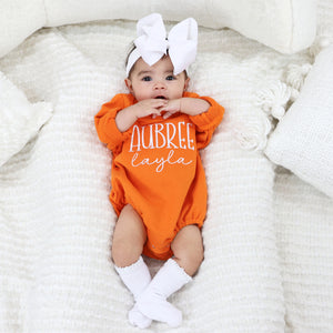 Personalized Toddler Girl Sweatshirt - Orange