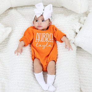 Personalized Toddler Girl Sweatshirt - Orange