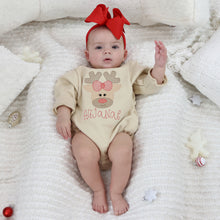 Personalized Baby Girl Christmas Outfit - Christmas Trees - Reindeer