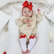 Personalized Baby Girl Christmas Outfit - Christmas Trees - Reindeer