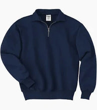 Jerzee Unisex Super Sweats NuBlend® Quarter-Zip Cadet Collar Sweatshirt - J. Navy
