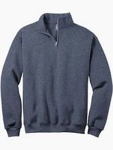 Jerzee Unisex Super Sweats NuBlend® Quarter-Zip Cadet Collar Sweatshirt - Vintage Heather Navy