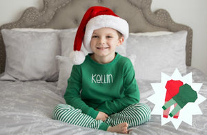 Two-Piece Personalized Boy's Christmas Pajamas
