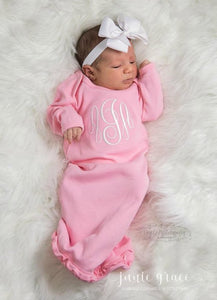 Pink Baby Girl Outfit with Personalization