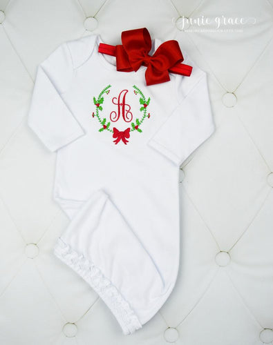 Baby Girls Monogrammed Christmas Outfit