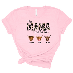 Personalized Mom T- Shirt  - Highland Cow