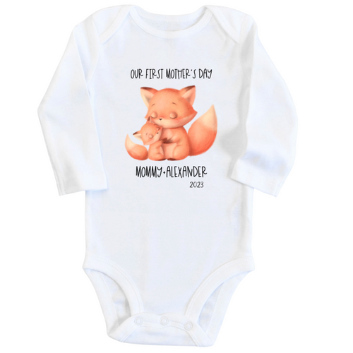 Our First Mother's Day - Mother's Day Onesie Foxes