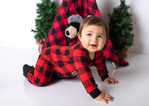 Boy's Personalized Buffalo Plaid Christmas Pajamas