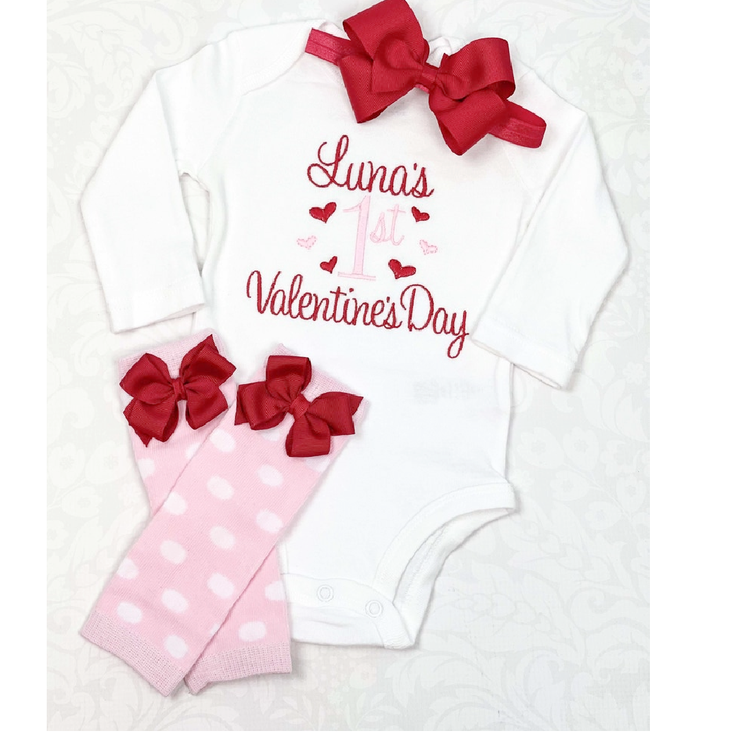 My First Valentine's Day Outfit Baby Girl Baby Girl First