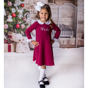 Maroon Dress- Clearance – Junie Grace