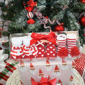 Baby Christmas Sock 3 Pack- Red & White Set