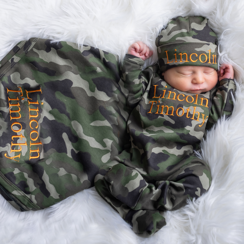 3 Piece Baby Boy Gift Set with Blanket - Camo