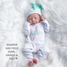 Baby Girl Personalized Outfit- Coral & Bright Mint