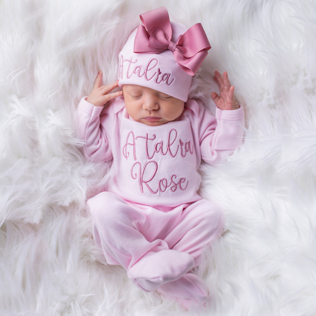 Personalized Baby Girl Outfit Personalized Baby Girl Outfit