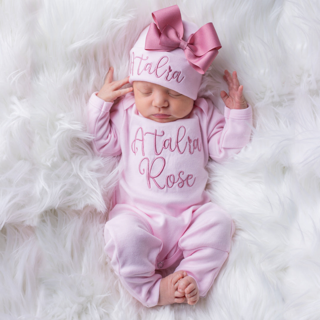 Personalized Baby Girl Outfit Personalized Baby Girl Outfit