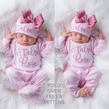 Personalized Baby Girl Outfit - Pink and Mauve
