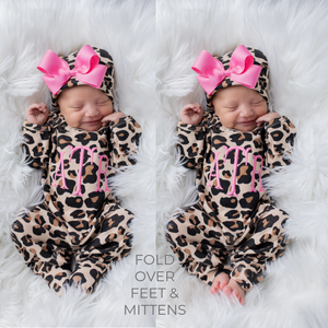 Personalized Baby Girl Leopard Print Outfit