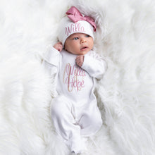 Baby Girl Personalized Outfit- Beige and Mauve
