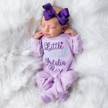 Personalized Little Sister Outfit W/ Headband - Lavender