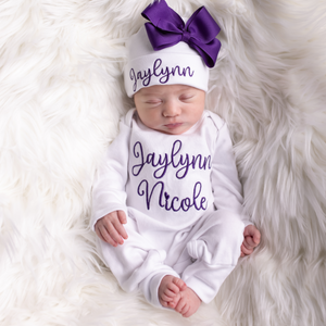 Purple coming home outfit online