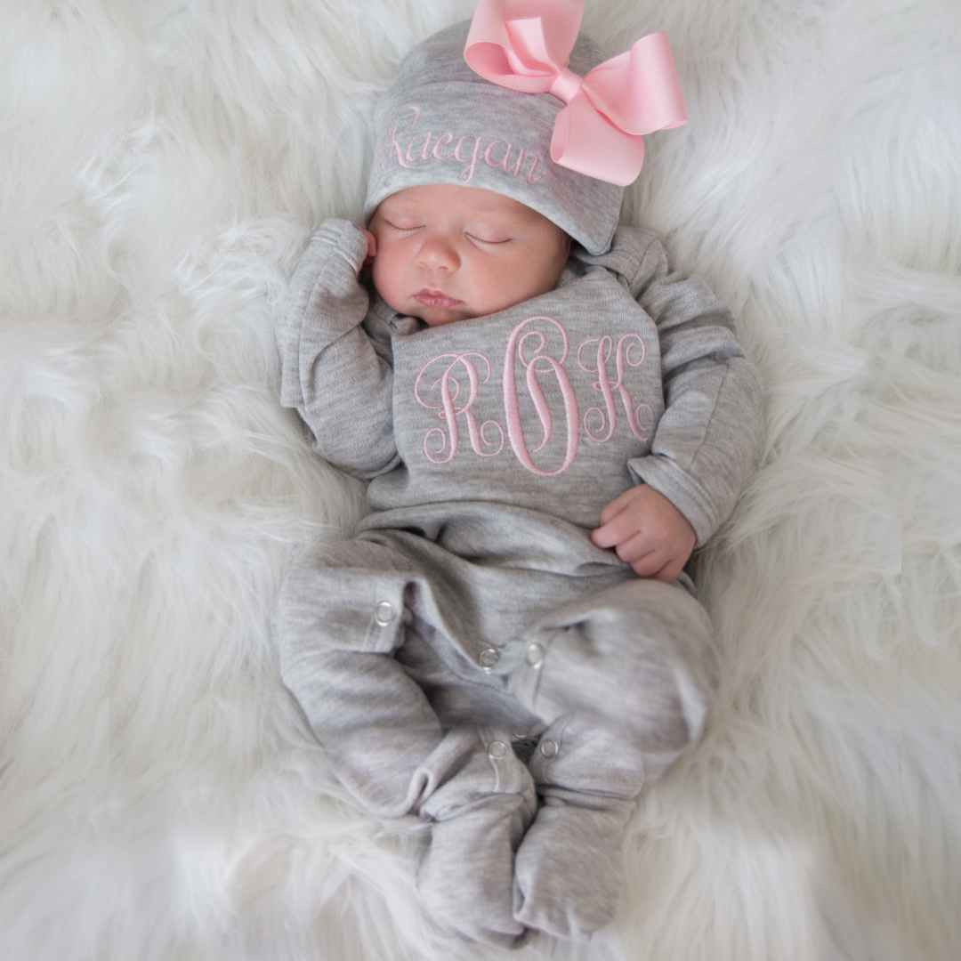 Monogrammed baby girl sales clothes