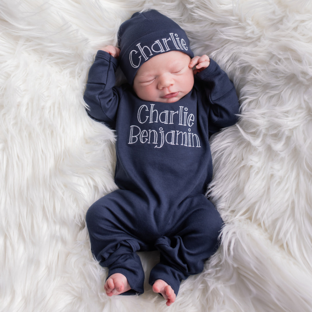 Personalized Baby Boy Coming Home Outfit – Junie Grace