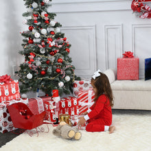 Personalized Girls Christmas Pajamas- Red Faux Butt Flap