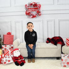 Monogrammed Boys Polo -  Black Long Sleeve