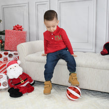 Monogrammed Boys Polo -  Red Long Sleeve