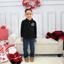 Monogrammed Boys Polo -  Black Long Sleeve